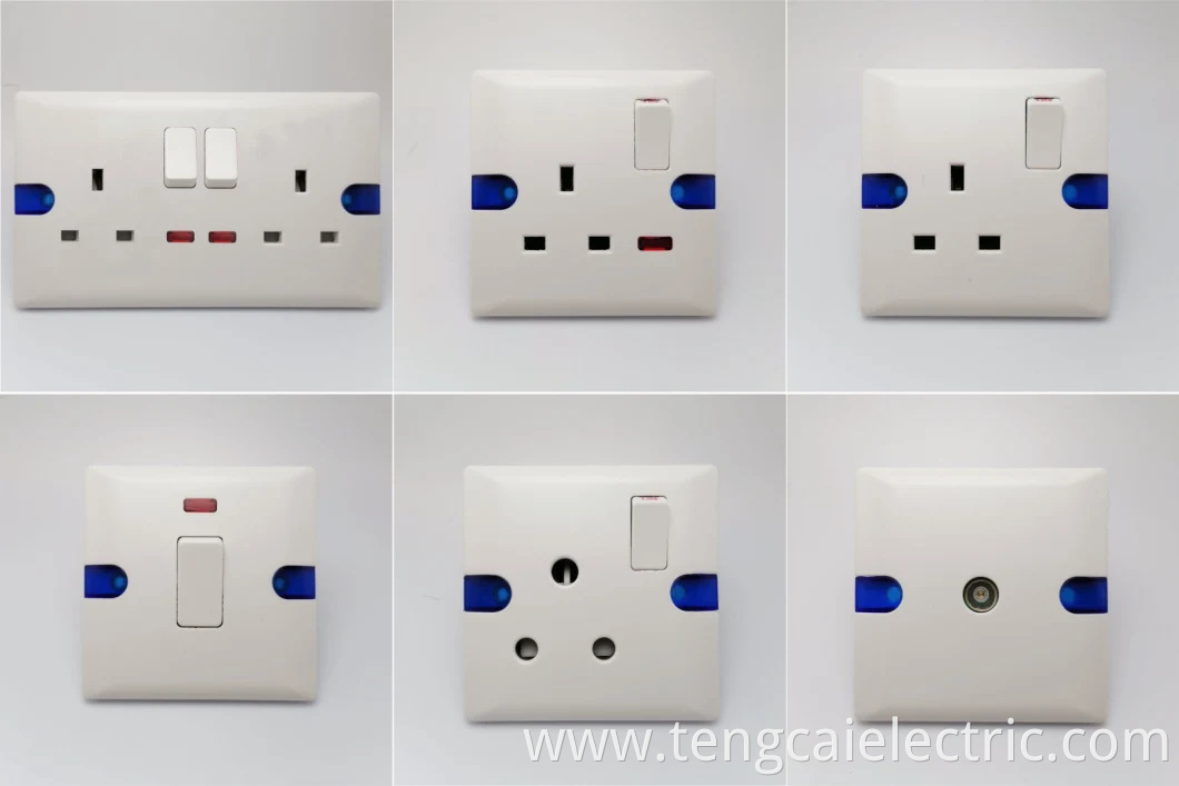 Electrical Wall Light Switch Socket 2 Gang